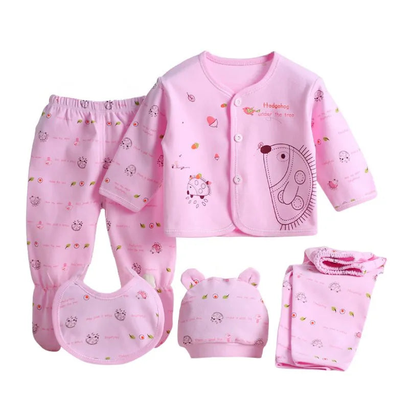 5PCS Set Newborn Baby 0-3M Clothing Set Brand Baby Boy Girl Clothes