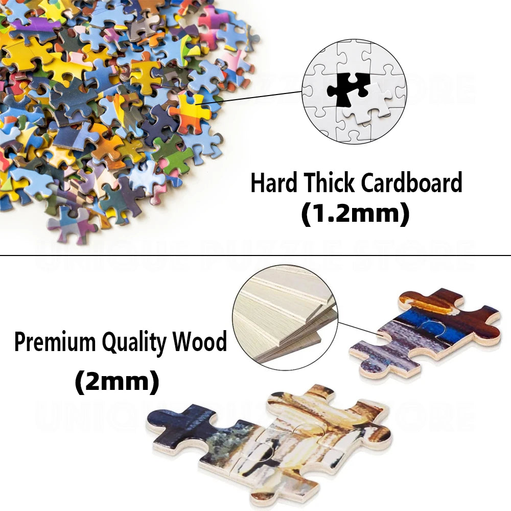 Custom Made Jigsaw Puzzles 35/300/500/1000Pcs Wooden/cardboard Premium