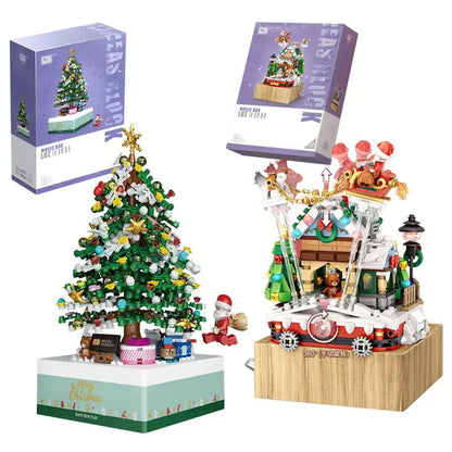 LOZ Blocks New Year Goods Building Bricks Christmas Tree Music Box