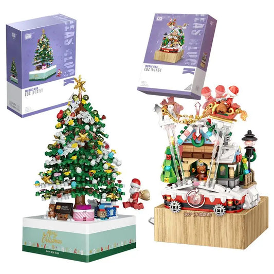 LOZ Blocks New Year Goods Building Bricks Christmas Tree Music Box