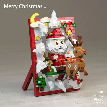 Christmas Series Building Blocks Santa Claus Photo Frame Christmas