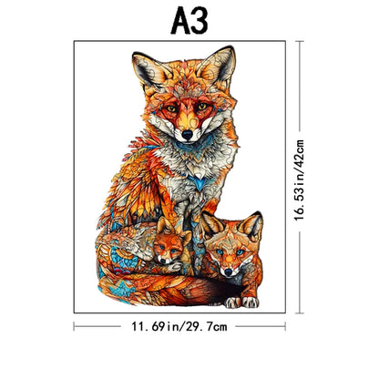 Warm Fox Family Wooden Puzzle Creative Variety Of Special Shapes