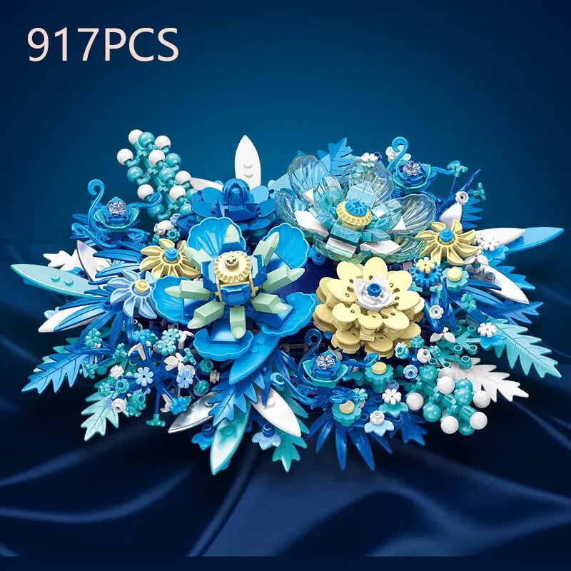 917PCS Fantasy Eternal Flower Building Blocks Plant Flower Assembly