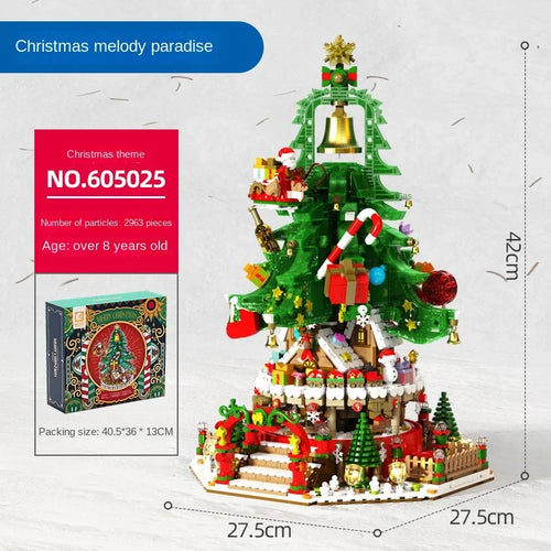 Day Crystal Building Blocks Christmas Tree Music Box Ambient Lights