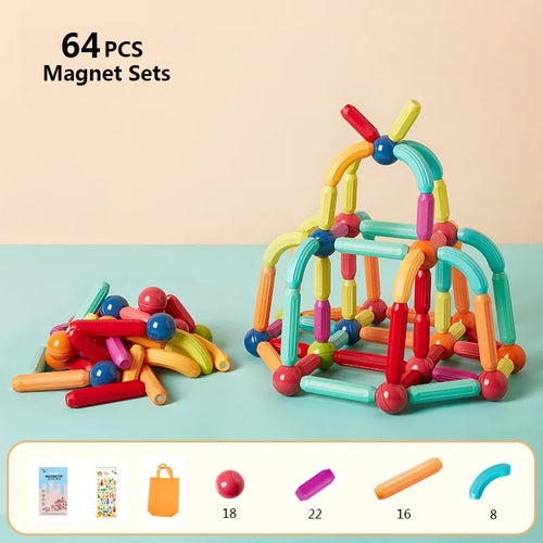 Magnetic Building Sticks Blocks Toy For Toddlers Montessori Stem