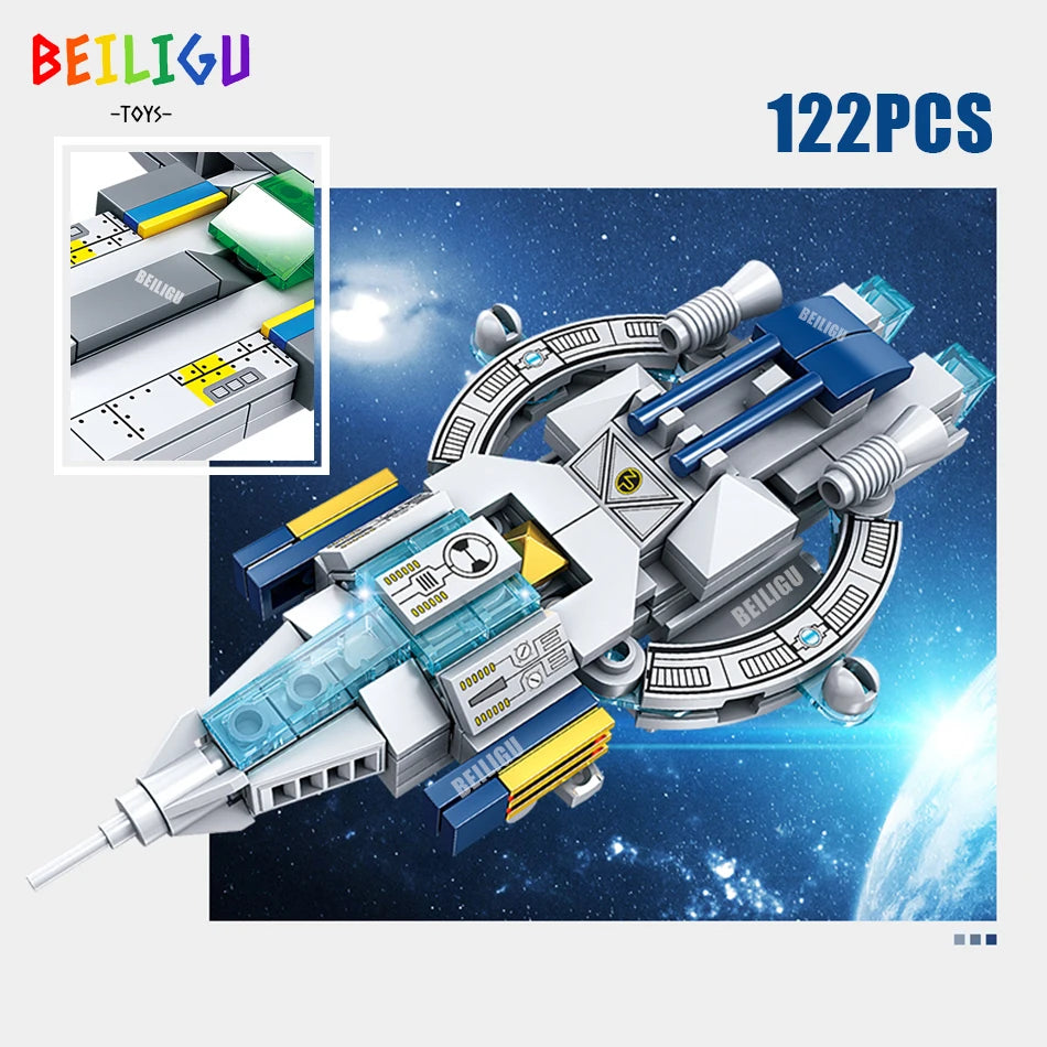 8IN1 941PCS Space Battleship Aircraft Fighter Building Blocks Star