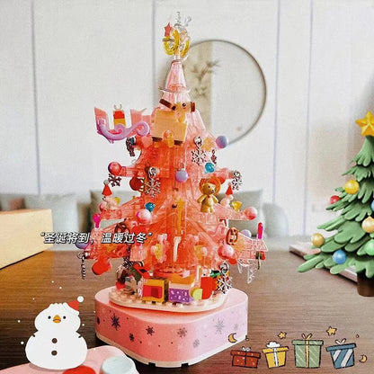 Building Blocks Bricks DIY Christmas Tree Music Box Potted Bouquet