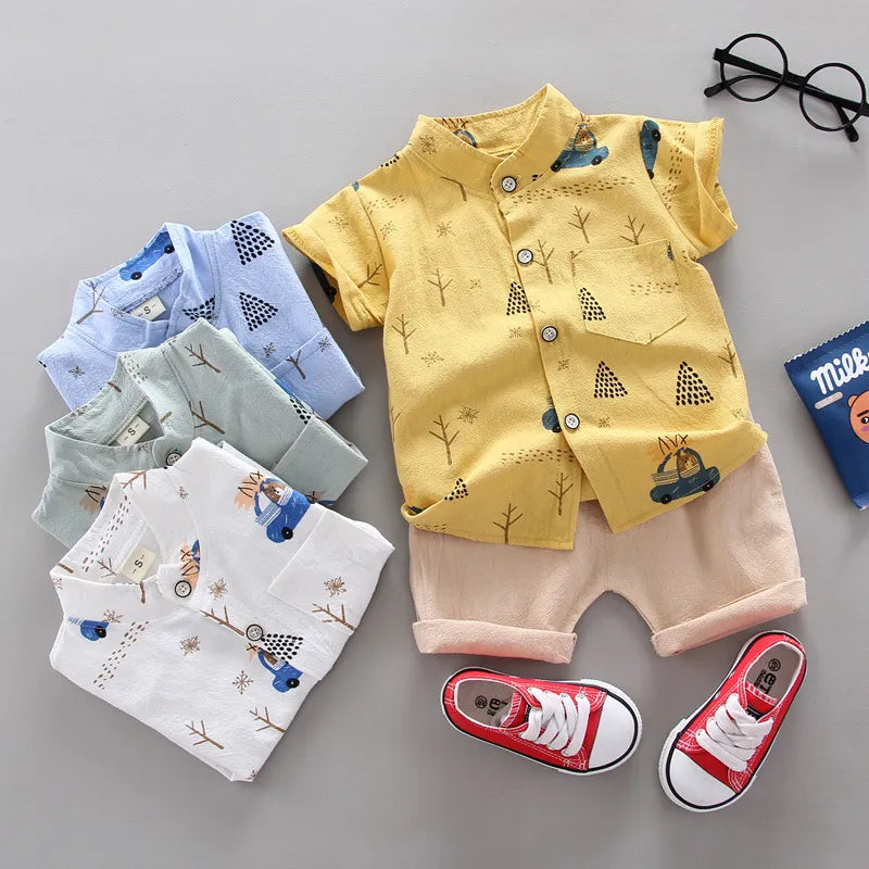 Fashion Baby Boy's Suit Summer Casual Clothes Set Top Shorts 2PCS Baby