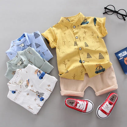 Fashion Baby Boy's Suit Summer Casual Clothes Set Top Shorts 2PCS Baby