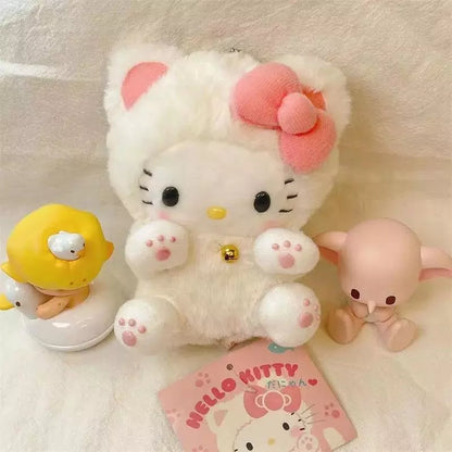 Hello Kitty Plush Doll Toy Kawaii Anime Cartoon Bow Kt Cat Cute