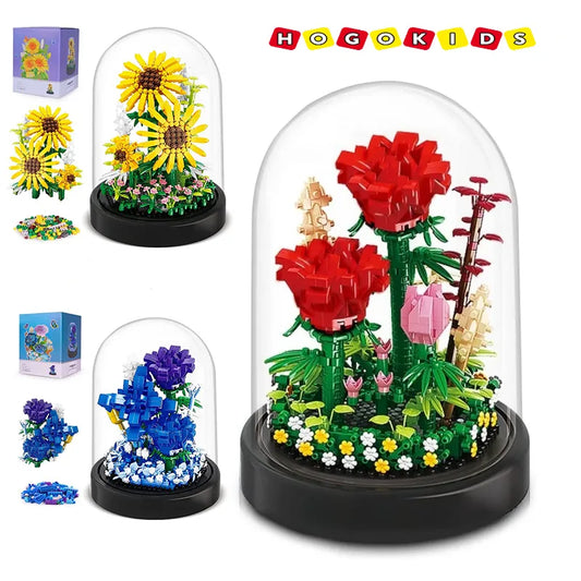 Flower Rose Bouquet Building Kit DIY Flowers with Cover Botanical