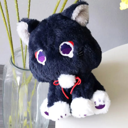 Game Genshin Black Scaramouche Cat Fluffy Impact Wanderer Pet Plush