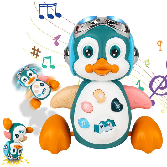 Baby Crawling Toys Musical Penguin Infant Moving Walking Dancing Toys