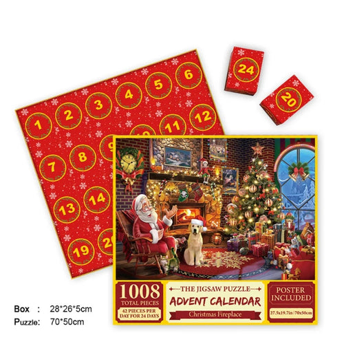 New Christmas puzzle 24 grid countdown blind box 1008 pieces creative