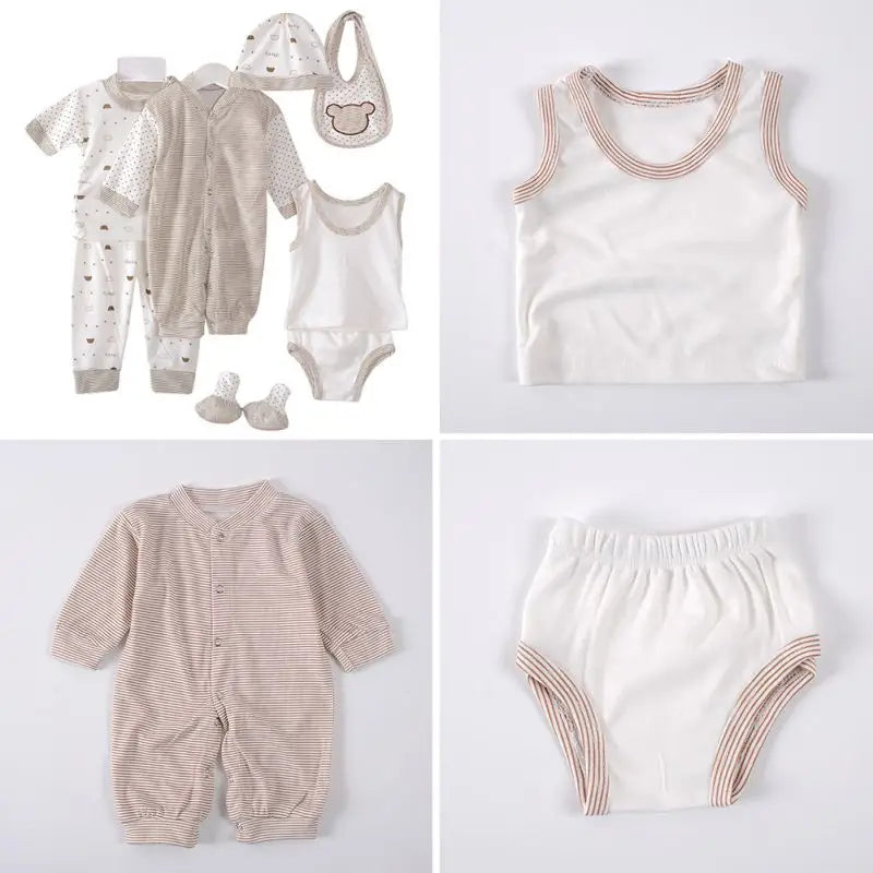 8PCS Newborn Baby Clothing Set Cotton Infant Boy Clothes Spring Autumn