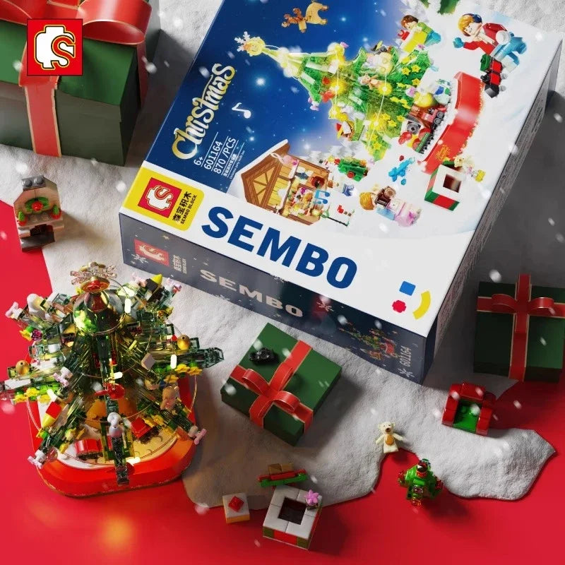 SEMBO Christmas Gift Party Music Box Building Blocks Kawaii Indoor