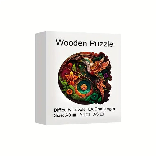 Bird Wooden Puzzle for Adults, Uniquely Irregular Animal Shaped Wooden