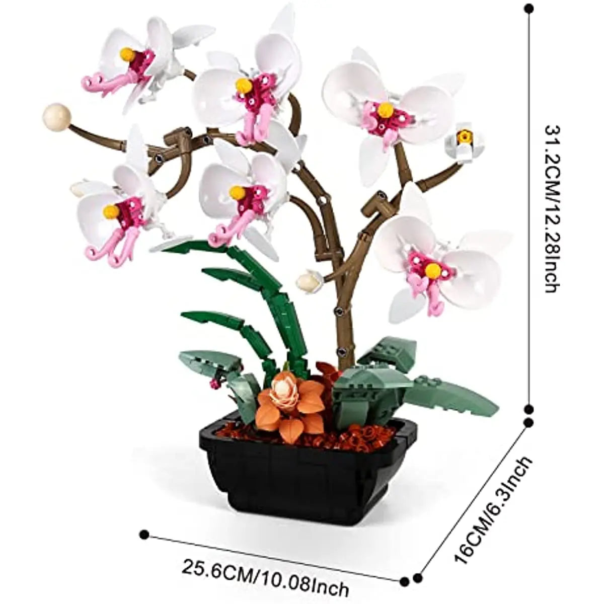 Flowers Orchid Building blocks Kit bonsai Botanical home Decor Home