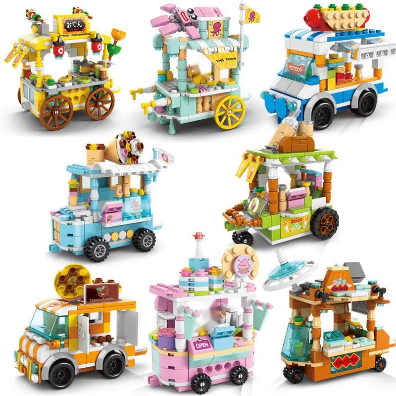 Snack cart Building Blocks Mini City Store Street View Snack Street