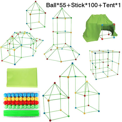 New Creative Fort Building Blocks Indoor Tent Brick Kit Children's Diy