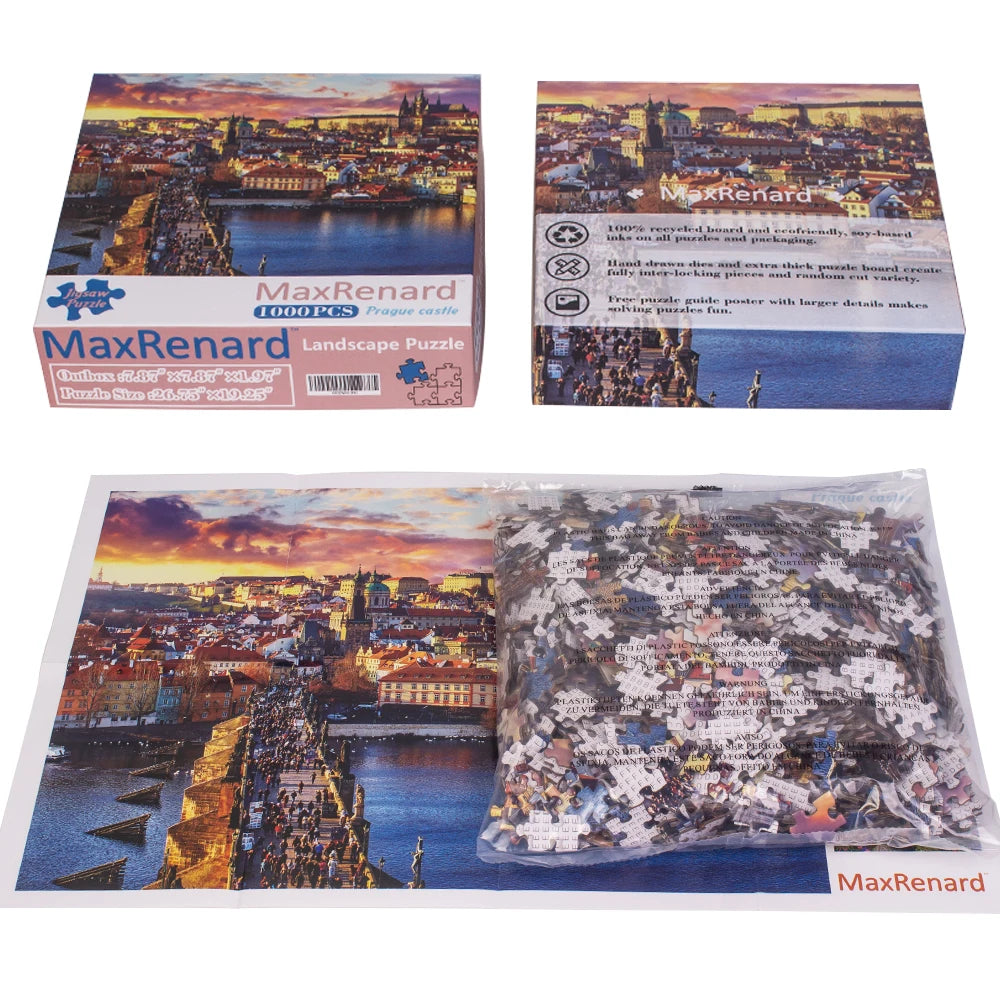 MaxRenard Jigsaw Puzzle 1000 Pieces for Adult Czech Prague Castle