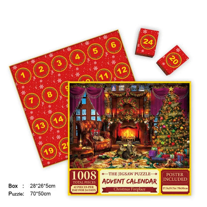 New Christmas puzzle 24 grid countdown blind box 1008 pieces creative