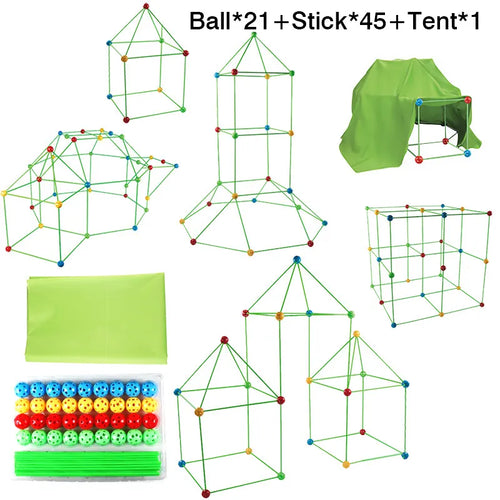 New Creative Fort Building Blocks Indoor Tent Brick Kit Children's Diy