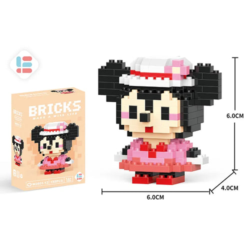 Disney Anime Princess Building Blocks Stitch Mickey Mouse mini Action