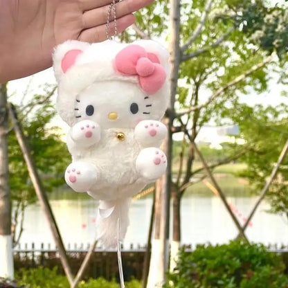 Hello Kitty Plush Doll Toy Kawaii Anime Cartoon Bow Kt Cat Cute