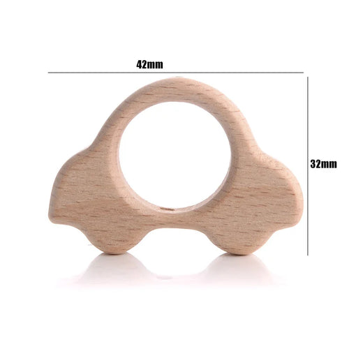 10Pcs Beach Wood Baby Beads Animal Shape Wooden Newborn Teething Ring