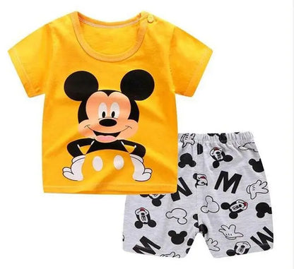 Summer T-shirt Shorts Children's Short Sleeve Set Cotton Tees Pants