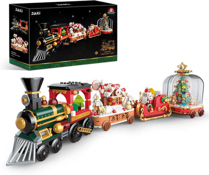 Children's Christmas Train Building Block Set DIY Christmas Tree Music