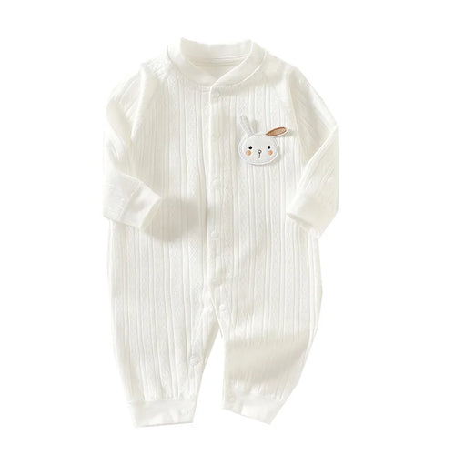 Muslin Newborn Jumpsuit Cartoon Bear Long Sleeves Baby Rompers for