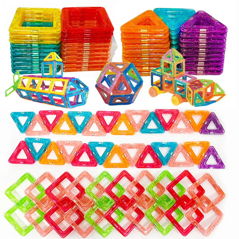 64-184Pcs Kids Magnetic Building Blocks Mini Size Magnet Toys for Boys