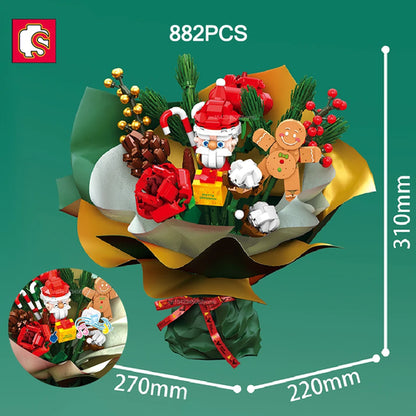 SEMBO Christmas Tree Theme Rotating Music Box Building Blocks City