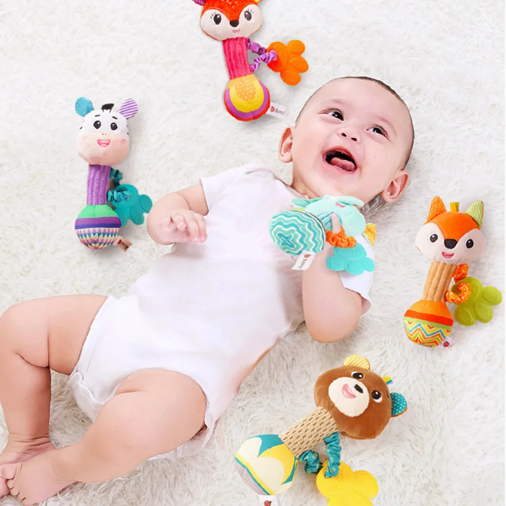 Baby Rattles Soft Stuffed Animal Rattle Hand Grip Baby Toys Shaker