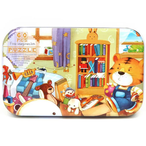 60 Pieces Jigsaw Puzzle Cartoon Animal Vehicle Montessori Games