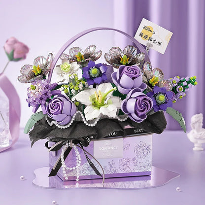 Flower Bouquet Gift Box Eternal Flower Series Mini Particle Building