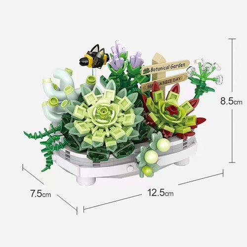 Flower Building blocks Bouquet Collage flower Puzzle toy Girl DIY