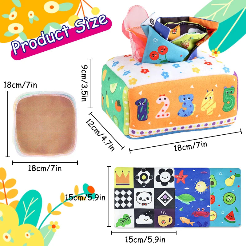 Baby Montessori Boxes Baby Toys Infant Pull Along Magic Tissue Box