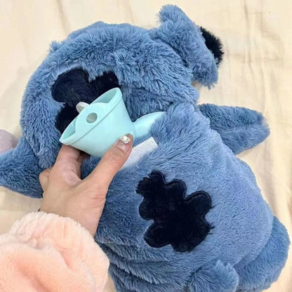 Anime  Kawaii Turo Lilo Stitch Plush Hot Water Bottle Winter Women'S