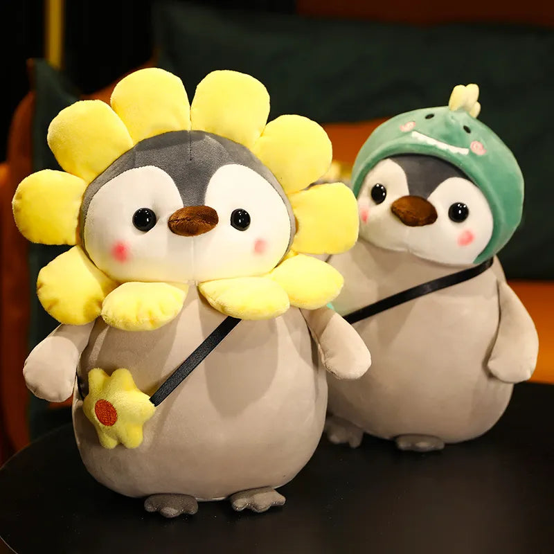 25cm Kawaii Penguin Plush Toys Lovely Penguin Turn to Dinosaur Sun