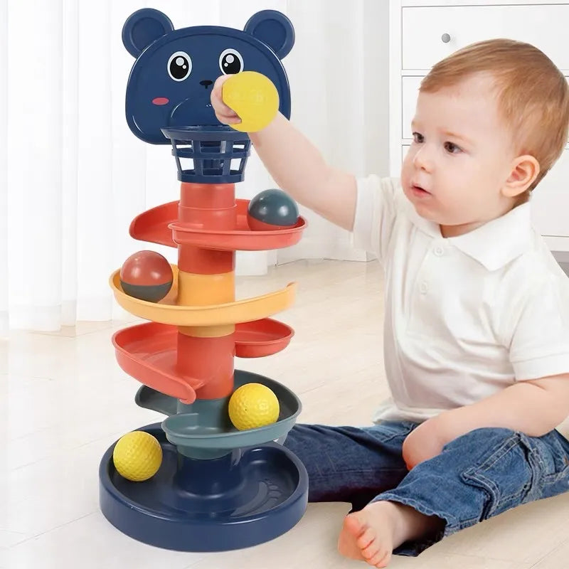 2-7 Layes Track Rolling Ball Pile Tower Early Educational Toy for