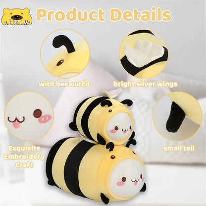 AIXINI Cute Cat Bee Plush Pillow Axolotl Stuffed Animals Plushie Super