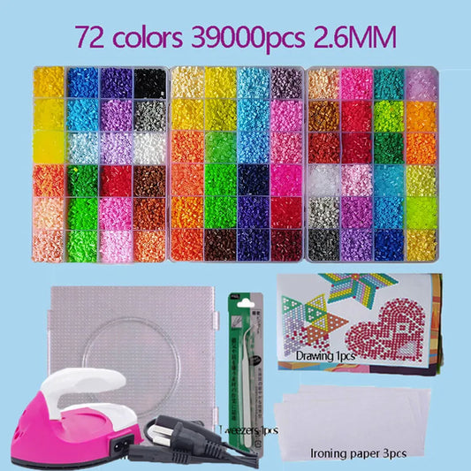 2.6mm Perler Hama beads Set 3D Puzzle Iron Beads Toy Kids Creative