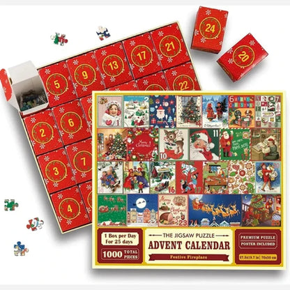 New Christmas puzzle 24 grid countdown blind box 1008 pieces creative