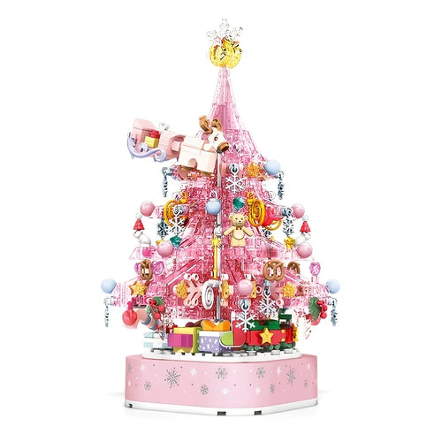 Diy 729pcs Christmas Tree Music Box Building Blocks Newyear Santa