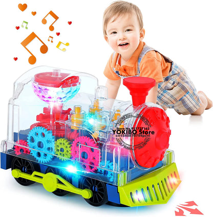 Electric Train Toy for Kids Toddlers Crawling Train with Light  Sound