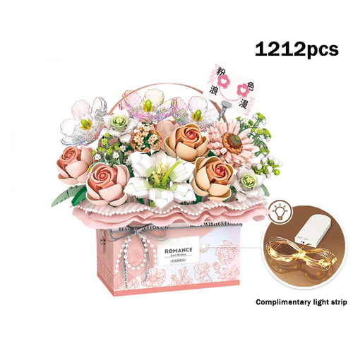 Flower Bouquet Gift Box Eternal Flower Series Mini Particle Building