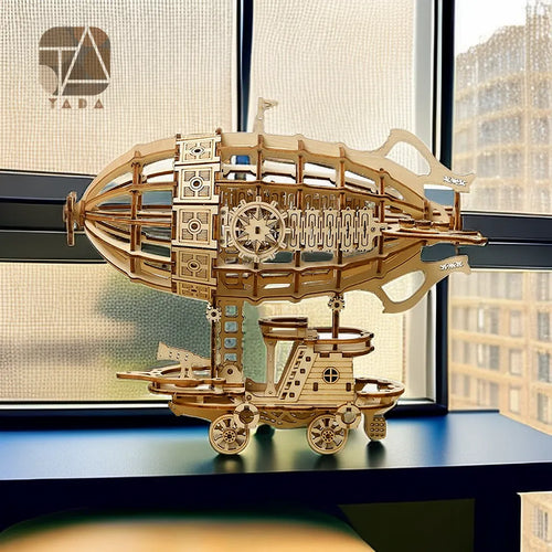 Tada Creative Airship Model DIY 3D Wooden Puzzle Building Block Kits